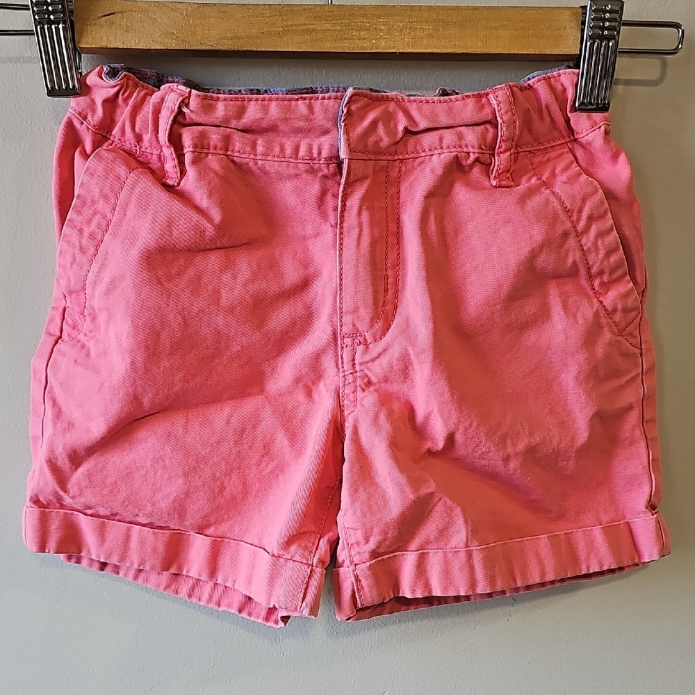 GAP Kids Size 7 Coral-Pink Cuffed Cotton Bermuda Shorts